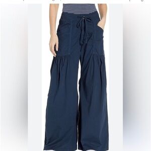 XCVI willow wide leg poplin pants in Navy Blue sz L